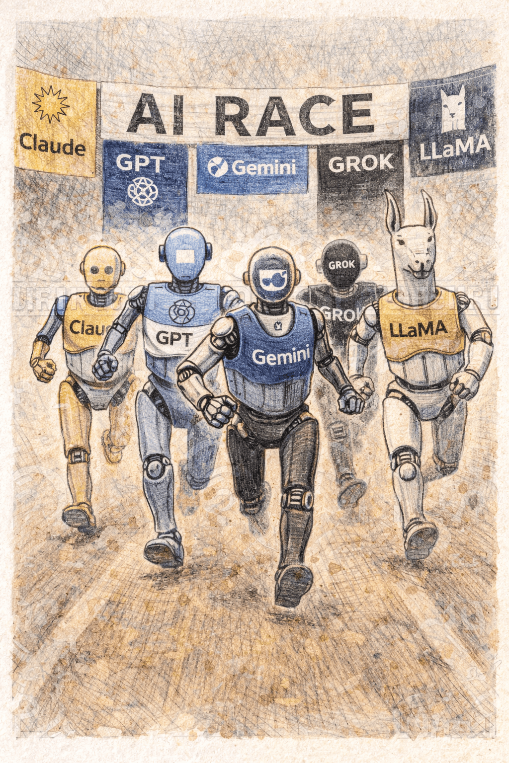 Status for AI i mars 2026: Fem frontmodeller, fem vidt ulike strategier